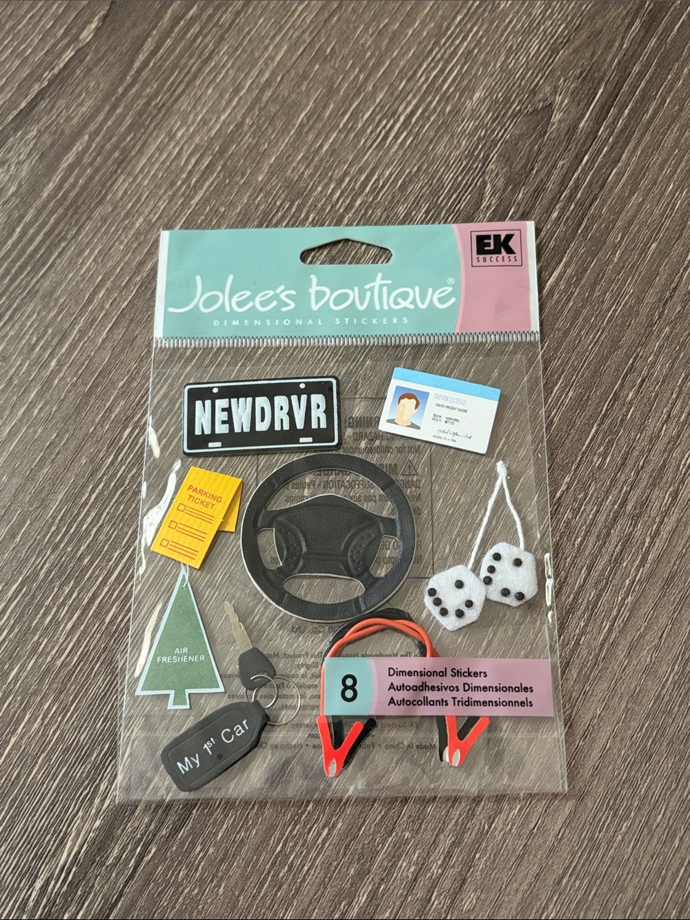 ❤️$8 EK Success Jolee's Boutique New Driver Dimensional Stickers